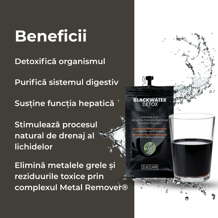 BLACKWATER DETOX®- Supliment chelare și eliminare metale grele