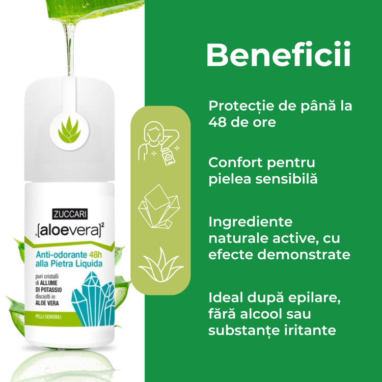 Deodorant cu Aloe Vera și piatră de alaun, 50 ml