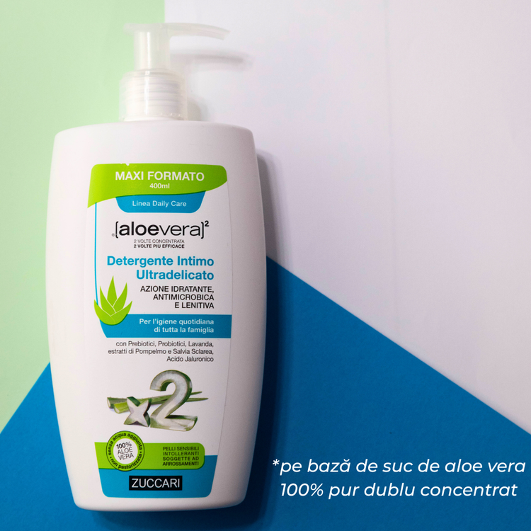 Gel intim de curățare și tratament cu AloeVera, pentru igiena zilnică