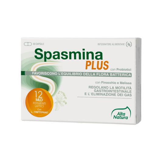 Spasmina Plus – Probiotice cu Fenicul, Roiniță și L-Triptofan pentru Digestie și Confort Intestinal