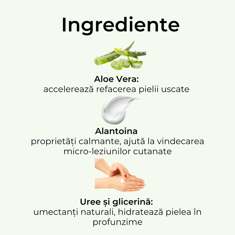Cremă de mâini cu Aloe Vera, hidratare intensă și protecție UV