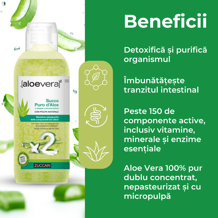 Suc pur de Aloe Vera dublu concentrat Zuccari