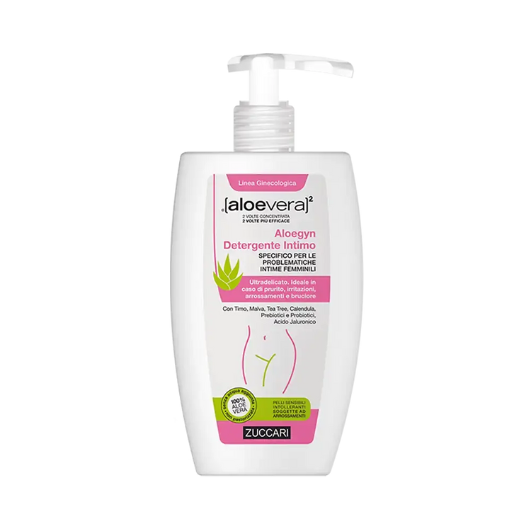 Aloegyn Loțiune intimă pentru curățare zona intimă, pe bază de AloeVera 100% pur dublu concentrat, pentru spălare ultradelicată Zuccari