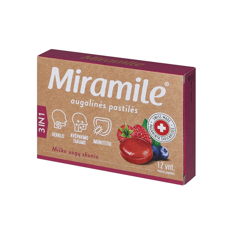 Miramile gust de fructe de pădure Tablete pentru gât, tractul respirator, imunitate