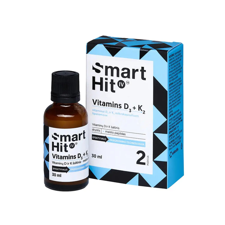 SmartHit IV Vitamina D3+K2 lichidă microîncapsulată în lipozomi
