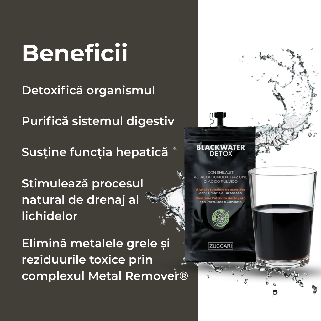 BLACKWATER DETOX®- Supliment chelare și eliminare metale grele