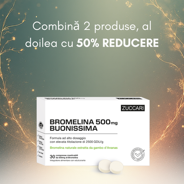 Bromelina 500 Buonissima - Enzimă pentru îmbunătățirea digestiei și drenajul lichidelor