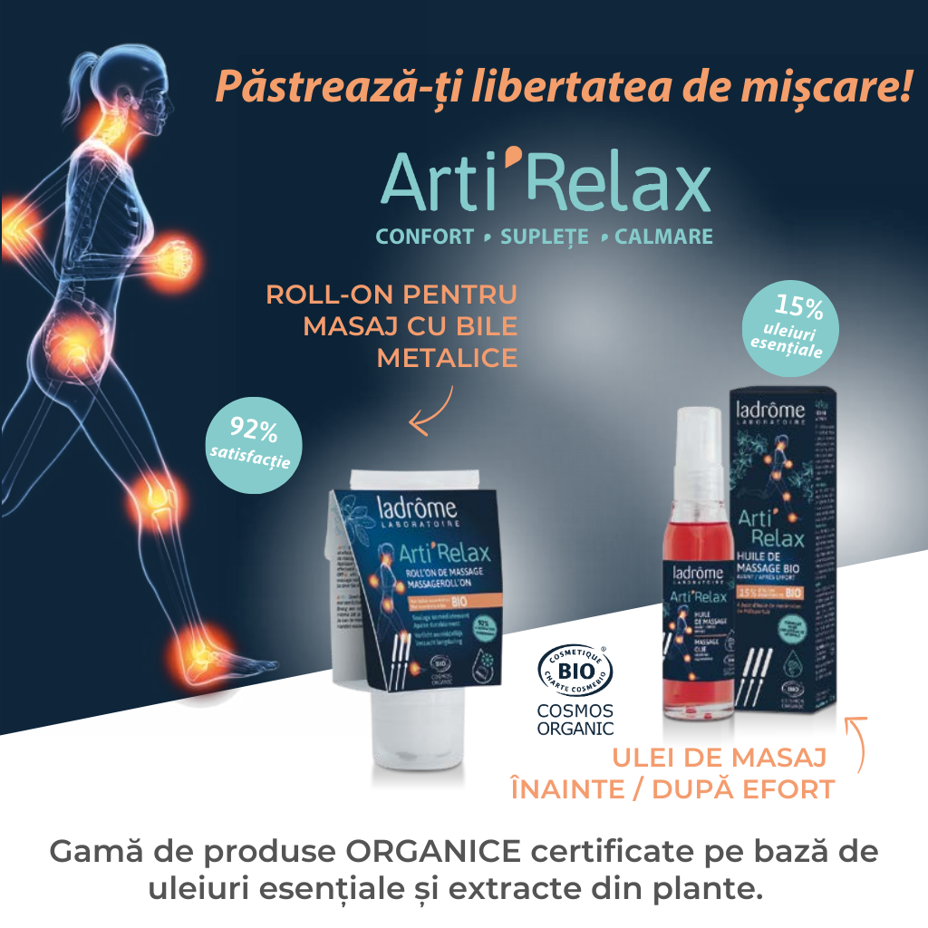 Arti' Relax Bio Roll'on pentru masaj pentru mușchi și articulații, cu aplicator