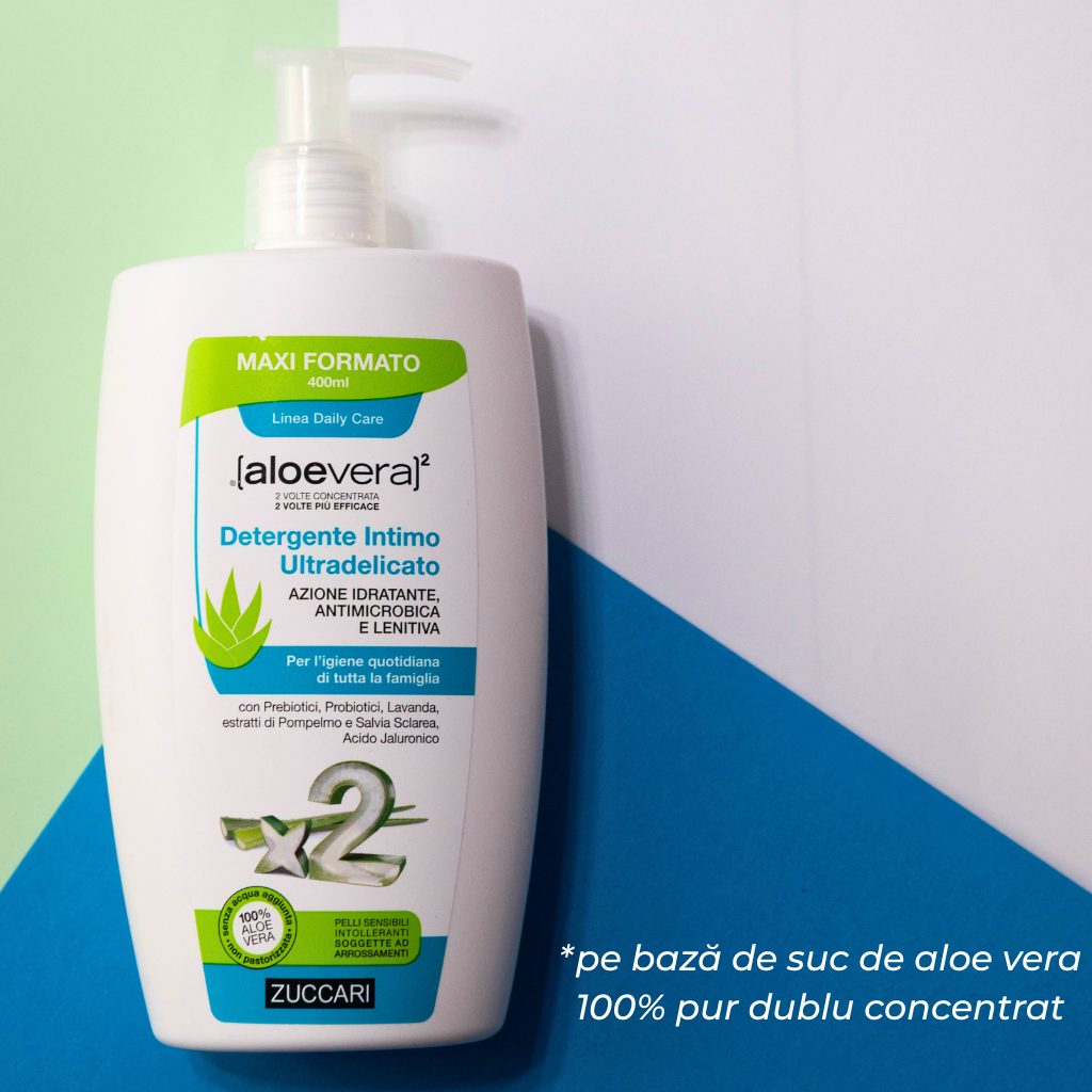 Gel intim de curățare și tratament cu AloeVera, pentru igiena zilnică