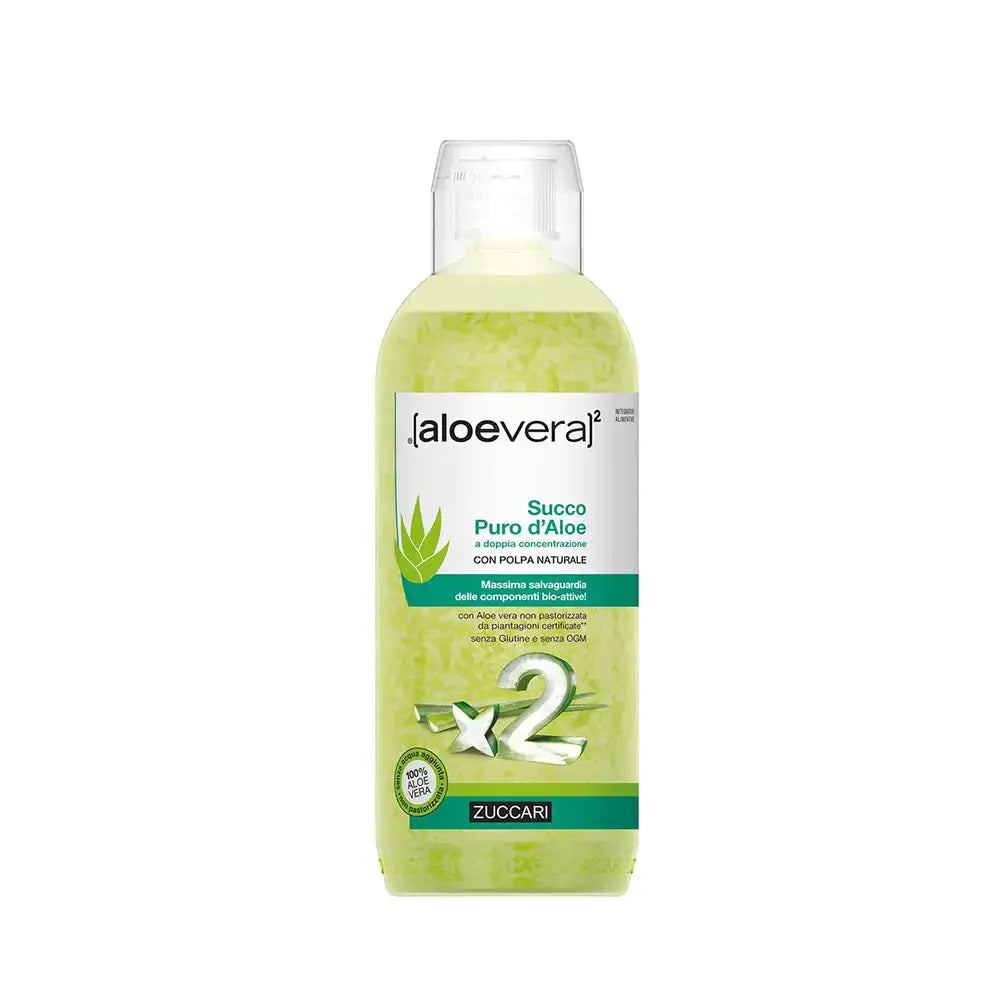 Suc pur de Aloe Vera dublu concentrat Zuccari - 1000ml, nepasteurizat, cu micropulpă