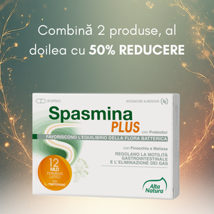 Spasmina PLUS pentru susținerea digestiei, tranzitului intestinal și eliminarea gazelor