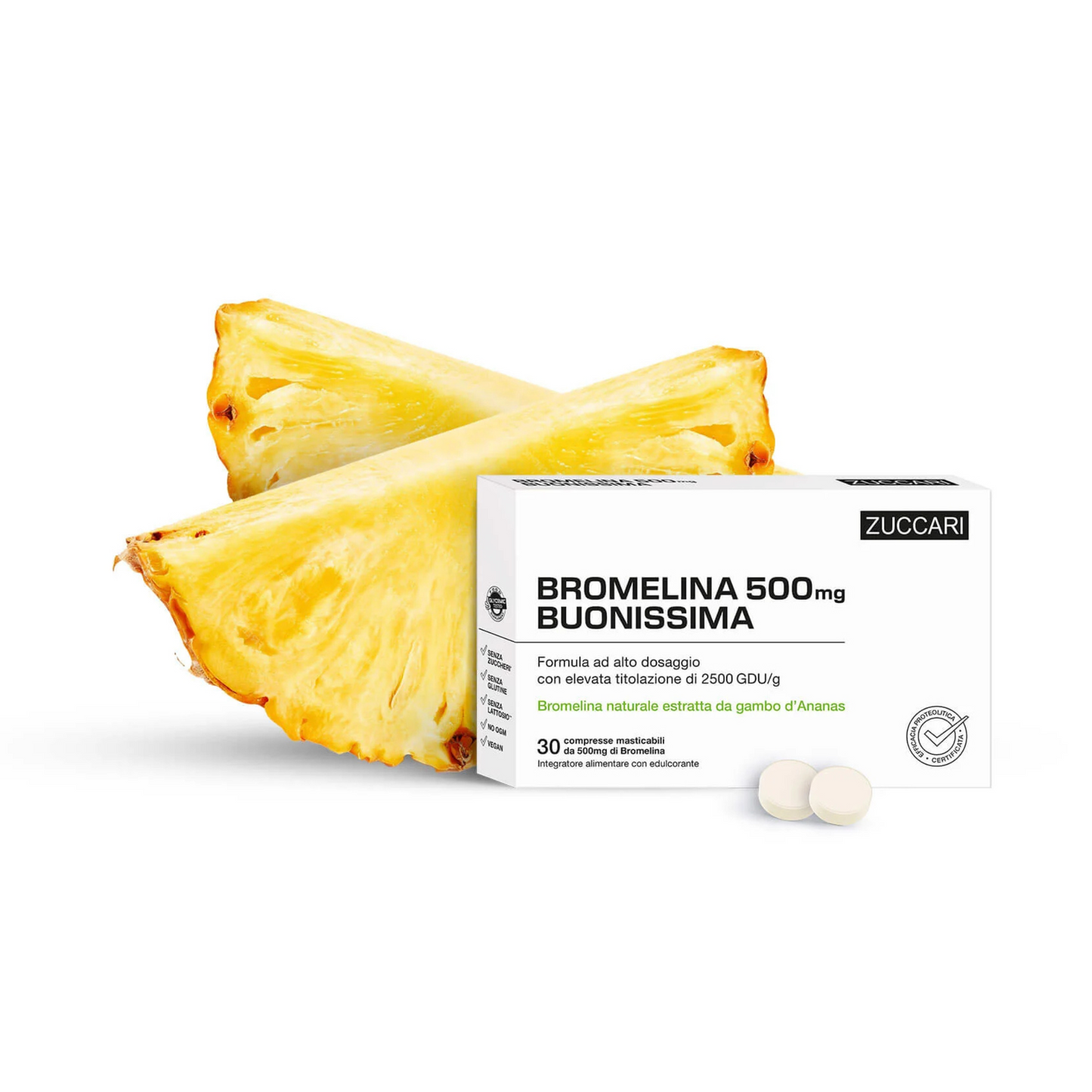 Bromelina 500 Buonissima - Enzimă pentru îmbunătățirea digestiei și drenajul lichidelor, 30 comprimate