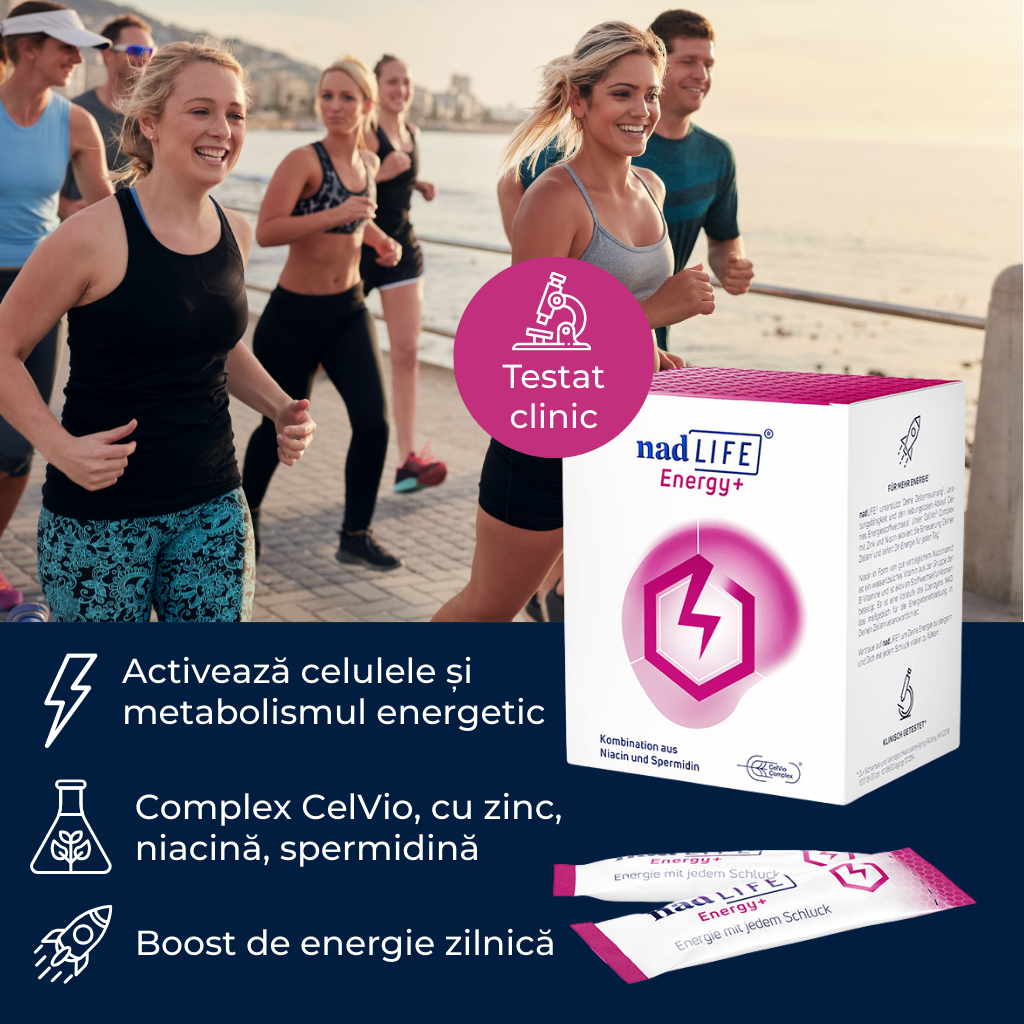 Beneficiile NadLIFE Energy+ – metabolism energetic, reducerea oboselii, CelVio spermidină