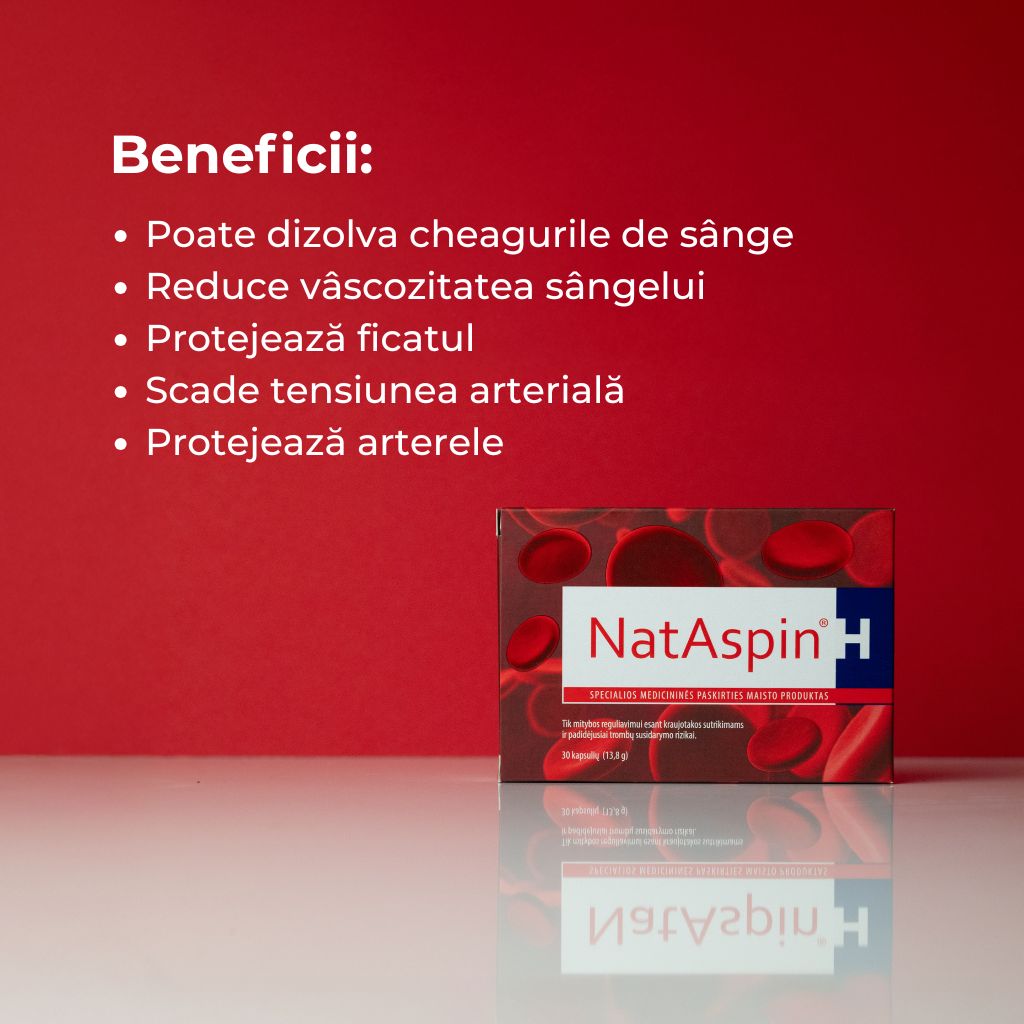 Nataspin H Capsule cu nattokinază pentru vasele de sânge și pentru circulația sanguină
