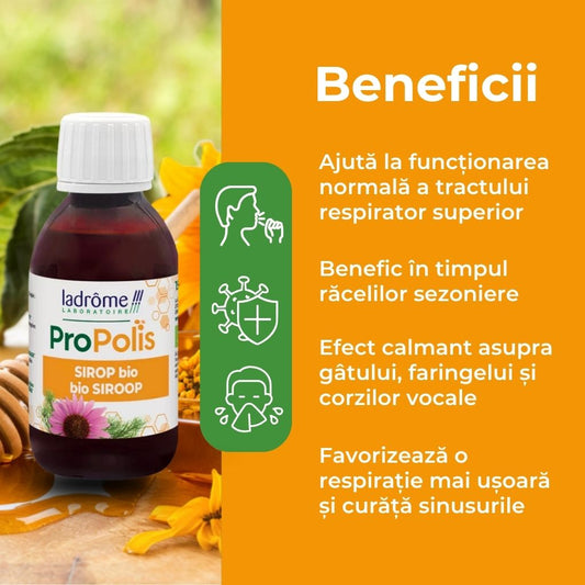 Sirop Propolis BIO pentru gât iritat și căile respiratorii