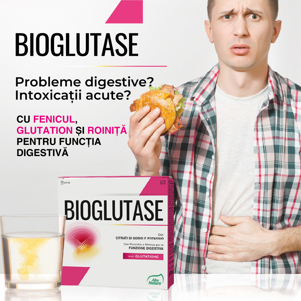 Bioglutase – Supliment alimentar pentru susținerea funcției digestive în intoxicații acute