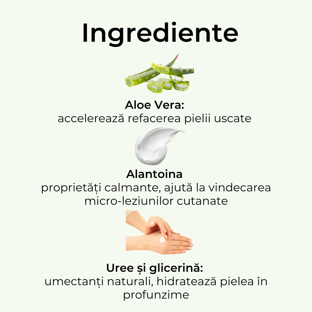 Cremă de mâini cu Aloe Vera, hidratare intensă și protecție UV