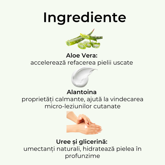 Cremă de mâini cu Aloe Vera, hidratare intensă și protecție UV