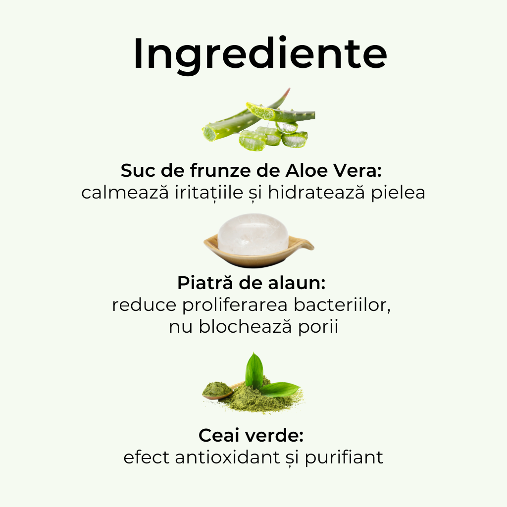 Deodorant cu Aloe Vera și piatră de alaun, 50 ml