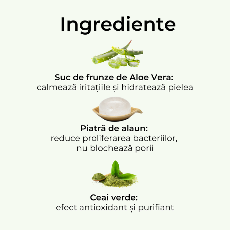 Deodorant cu Aloe Vera și piatră de alaun, 50 ml