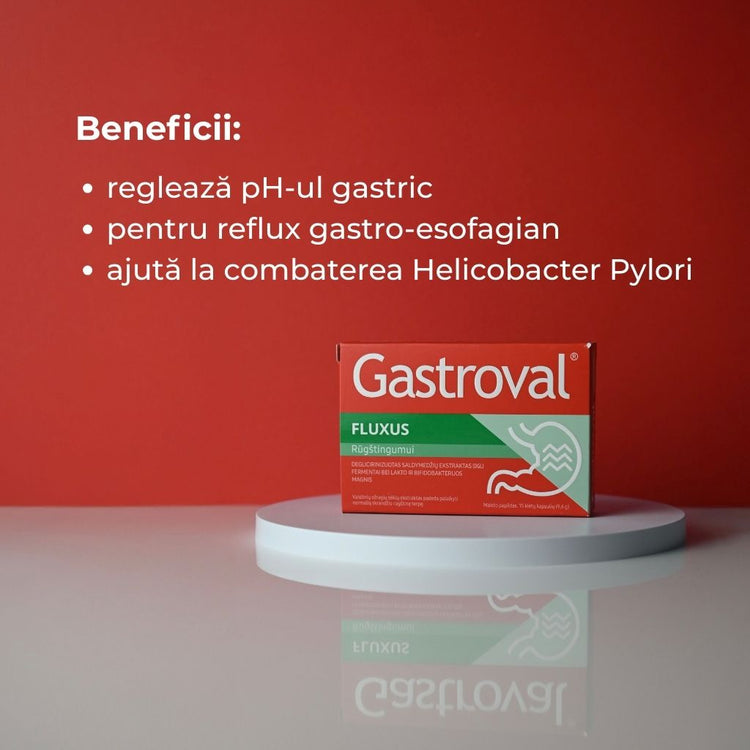 Gastroval Fluxus Capsule enzime pentru reducerea acidității gastrice