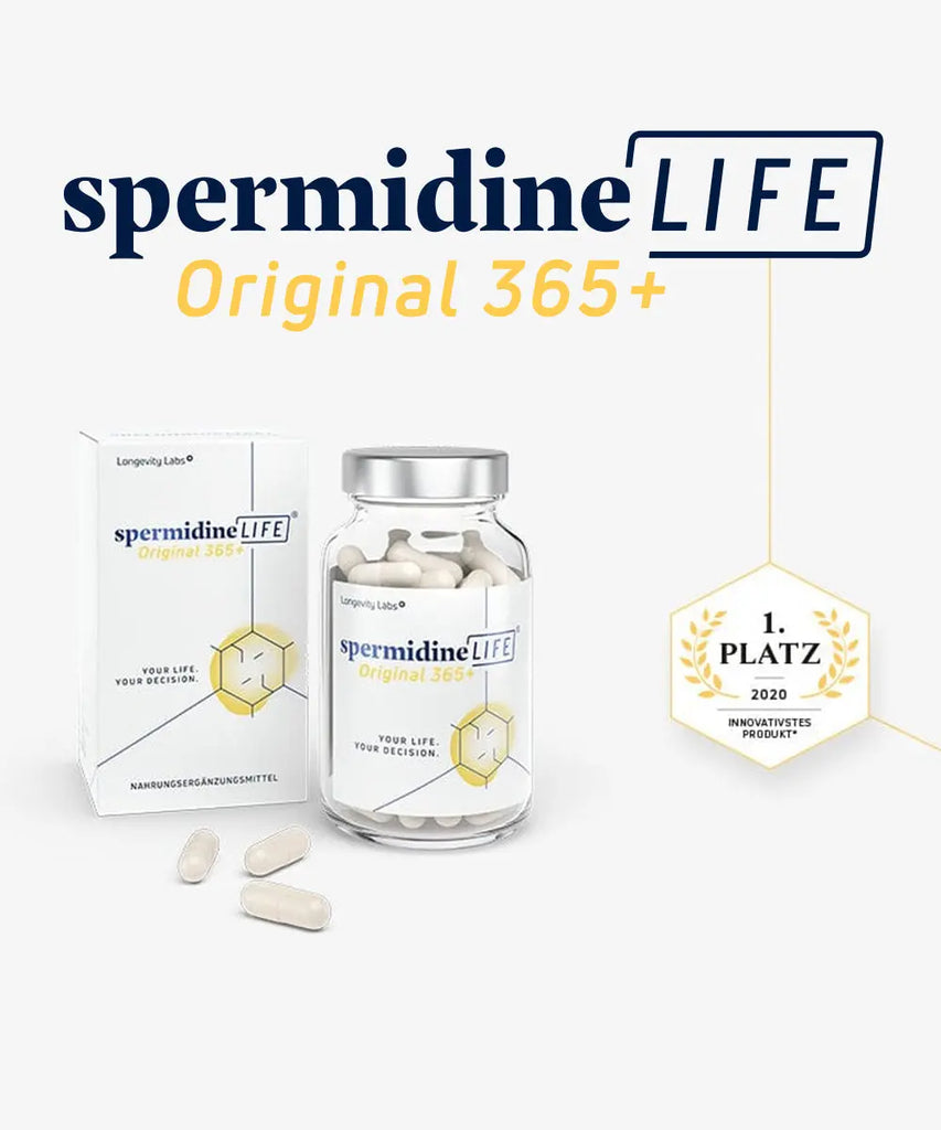 PACHET 2+1 GRATIS: Supliment alimentar pentru regenerare celulară și anti-aging, SpermidineLIFE® Original 365+ 2 mg LONGEVITY LABS