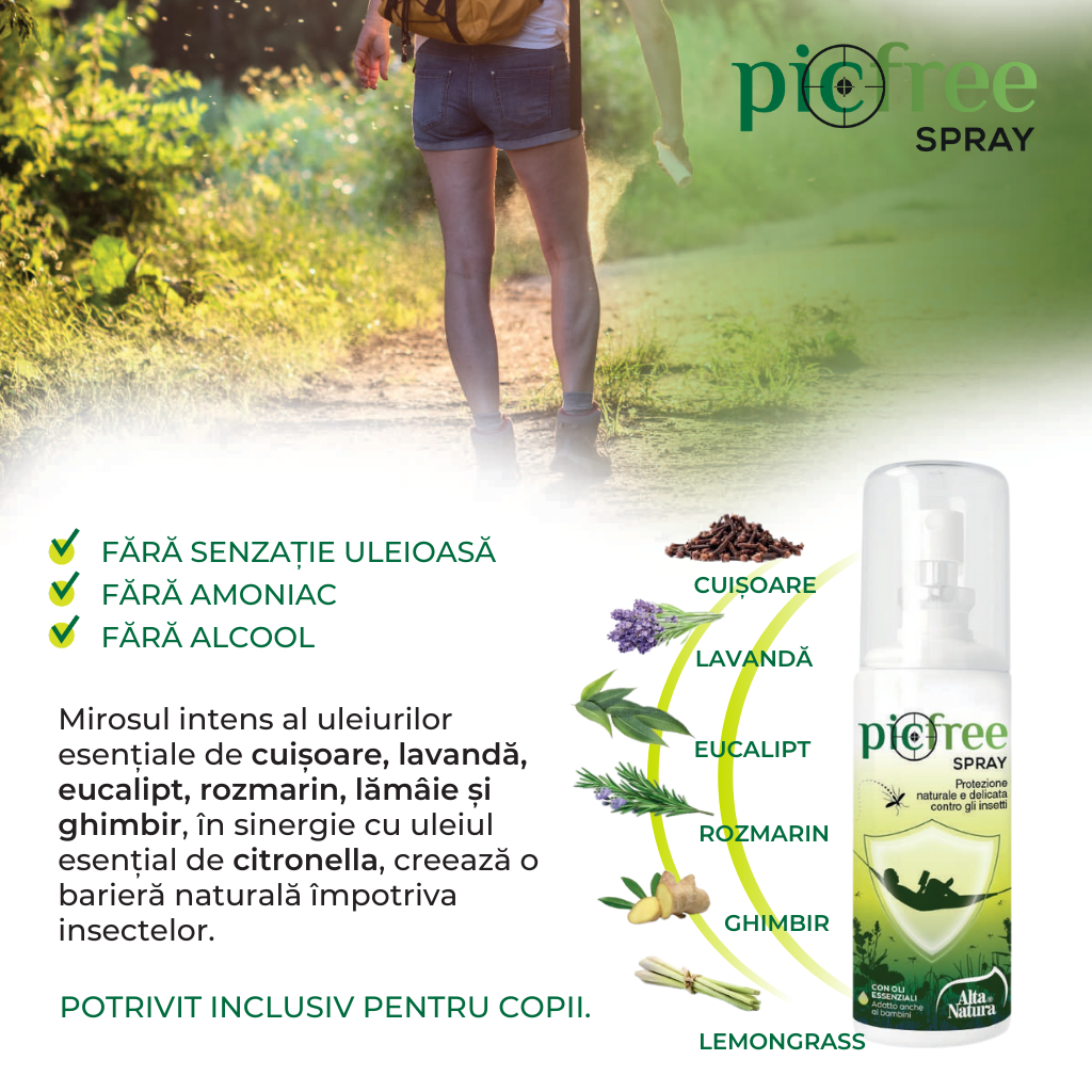 Pic Free Spray repelent natural împotriva țânțarilor
