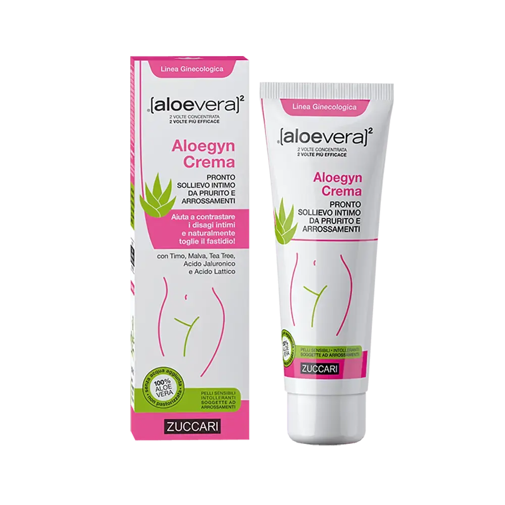 Aloegyn Cremă pe bază de aloe vera 100% pur dublu concentrat pentru ameliorarea rapidă a mâncărimii și iritațiilor în zona intimă Zuccari