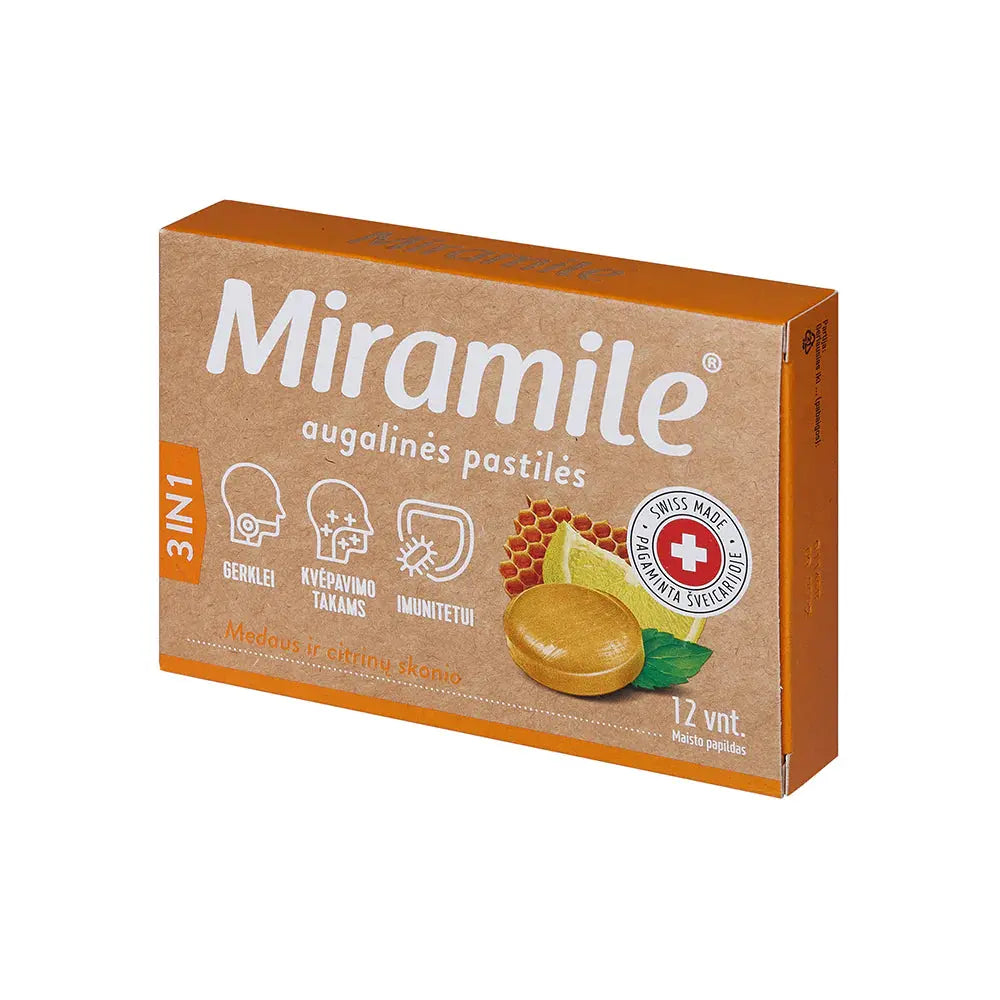 Miramile gust de miere și lămâie Tablete pentru gât, tractul respirator, imunitate